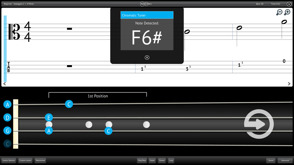 Purely Viola Screenshot Chromatic Tuner